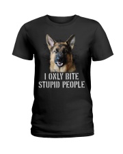 I Only Bite Stupid People German Shepherd Ladies T-Shirt thumbnail