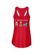 My Quarantine Routine frenchie4 Ladies Flowy Tank thumbnail