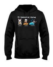 My Quarantine Routine frenchie4 Hooded Sweatshirt thumbnail