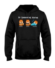 My Quarantine Routine Pomeranian Hooded Sweatshirt thumbnail