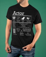 Actor Shirt Care Instructions Funny Vintage Tees Gift For Theatre Lovers Classic T-Shirt apparel-classic-tshirt-lifestyle-front-88