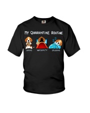 My Quarantine Routine beagle3 Youth T-Shirt thumbnail