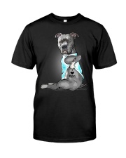 Pitbull I love mom Classic T-Shirt front