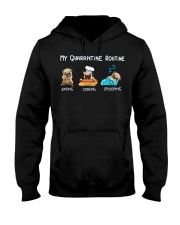 My Quarantine Routine pug Hooded Sweatshirt thumbnail