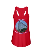 Steel Force I Came I Roll I Loved Roller Coaster Shirt Theme Park Roller Coaster Presents Ladies Flowy Tank tile