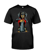 i love mom chest tattoo dachshund Classic T-Shirt front