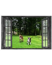 Pitbull Play In Garden Through The Window Poster Painting Living Room Ideas 17x11 Poster front