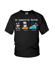 My Quarantine Routine schnauzer2 Youth T-Shirt thumbnail