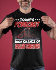 Today's Forecast 100 Chance Of Roller Coasters Shirt Theme Park Holiday Vacation T-Shirt Classic T-Shirt apparel-classic-tshirt-lifestyle-front-181