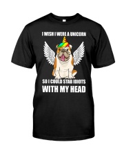 I Wish I Were A Unicorn So I Could Stab Bulldog Classic T-Shirt front