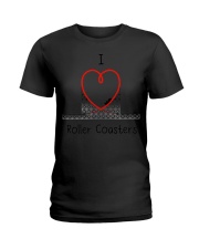 I Love Roller Coasters Shirt Merch Clothing Related Gifts For Roller Coaster Lovers Ladies T-Shirt tile