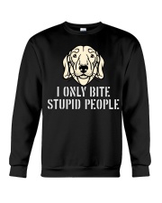 I Only Bite Stupid People Dachshund Crewneck Sweatshirt thumbnail