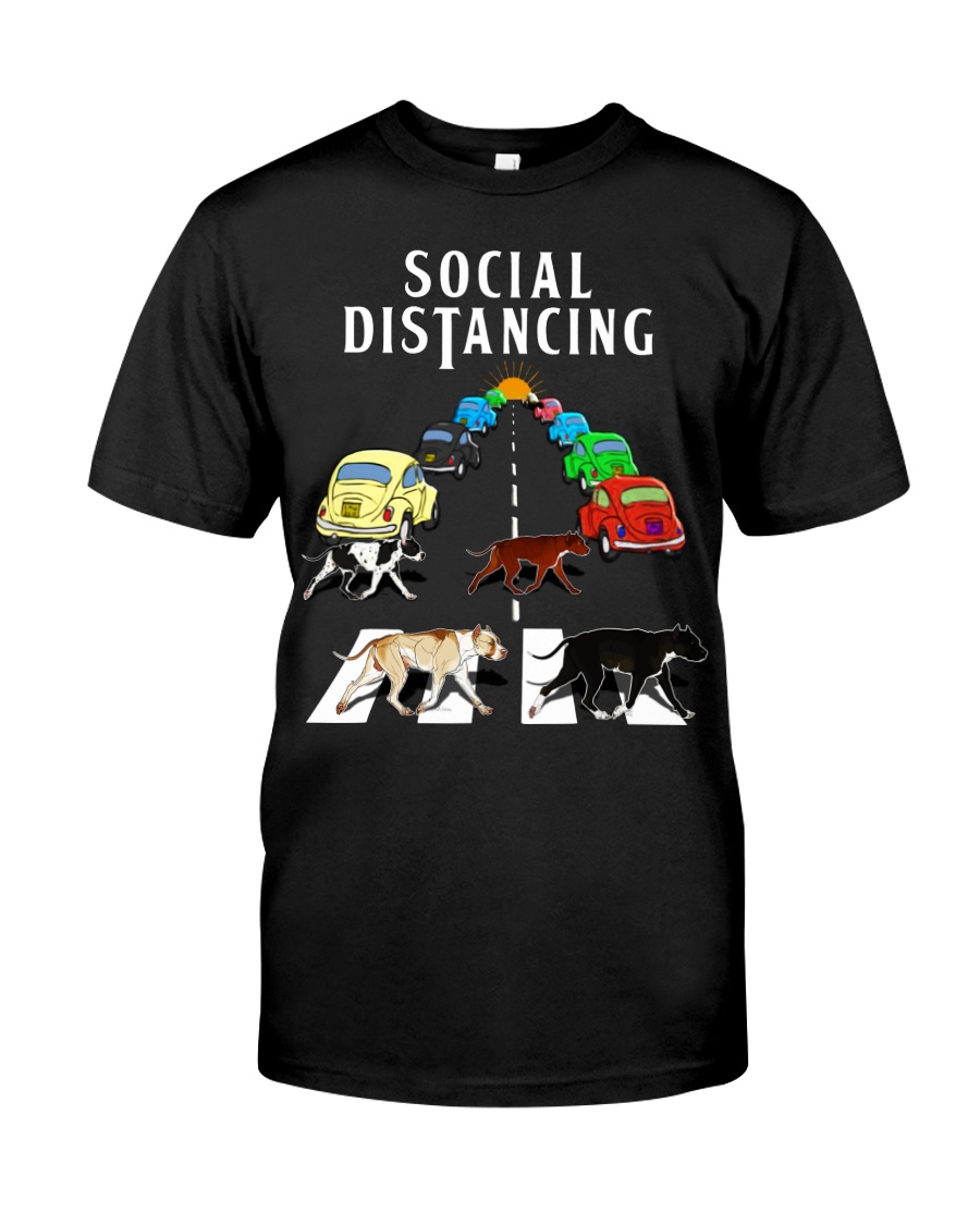 Social Distancing Pitbull Classic T-Shirt