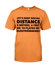 LET'S KEEP SOCIAL DISTANCE 2 METERS 6 FEET OR 10 Premium Fit Mens Tee tile