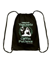 messy hair yoga pant Drawstring Bag tile