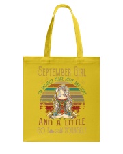 September girl peace love light Tote Bag tile