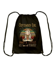 September girl peace love light Drawstring Bag tile