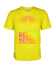 Yoga Relax Nothing is under control man V-Neck T-Shirt tile