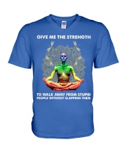 Yoga man strength V-Neck T-Shirt tile