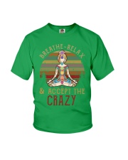 Yoga namaste breathe relax Youth T-Shirt tile