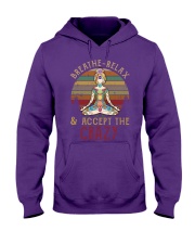 Yoga namaste breathe relax Hooded Sweatshirt tile