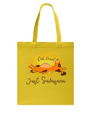 Yoga savasana not dead dog Tote Bag tile