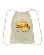 Yoga savasana not dead dog Drawstring Bag tile