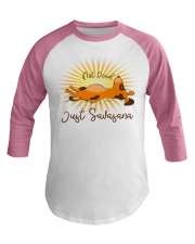 Yoga savasana not dead dog Baseball Tee tile