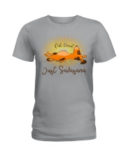 Yoga savasana not dead dog Ladies T-Shirt front