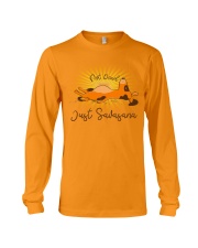 Yoga savasana not dead dog Long Sleeve Tee tile