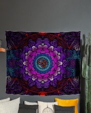 Yoga Tapestry namaste purple Wall Tapestry - 80” x 68” aos-wall-tapestry-60x51-lifestyle-front-01