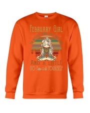 February girl peace love light Crewneck Sweatshirt tile