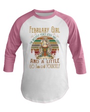 February girl peace love light Baseball Tee tile