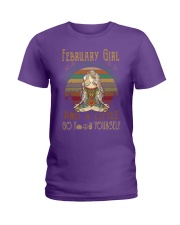 February girl peace love light Ladies T-Shirt tile