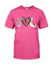 Peace Love Yoga Unicorn Classic T-Shirt tile