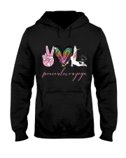 Peace Love Yoga Unicorn Hooded Sweatshirt front