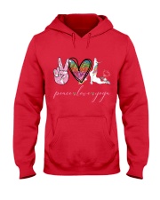 Peace Love Yoga Unicorn Hooded Sweatshirt tile