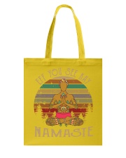Yoga namaste eff man Tote Bag tile