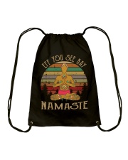 Yoga namaste eff man Drawstring Bag tile