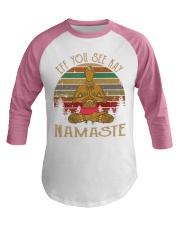 Yoga namaste eff man Baseball Tee tile