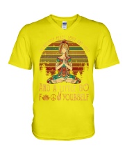 I am mostly peace V-Neck T-Shirt tile