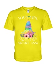 Yoga girl classy V-Neck T-Shirt tile