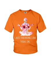 i just freaking love yoga Youth T-Shirt tile