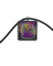 Buddha Spiritual Quote Rainbow Enlightenment Cord Rectangle Necklace thumbnail