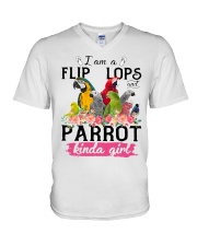 Parrot girl V-Neck T-Shirt tile