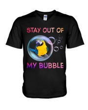 Stay out of my bubble V-Neck T-Shirt tile