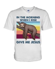 Sloth jesus V-Neck T-Shirt tile