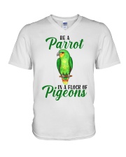 Parrot pigeons V-Neck T-Shirt tile