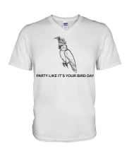 Bird day V-Neck T-Shirt tile