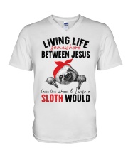 Sloth would V-Neck T-Shirt tile